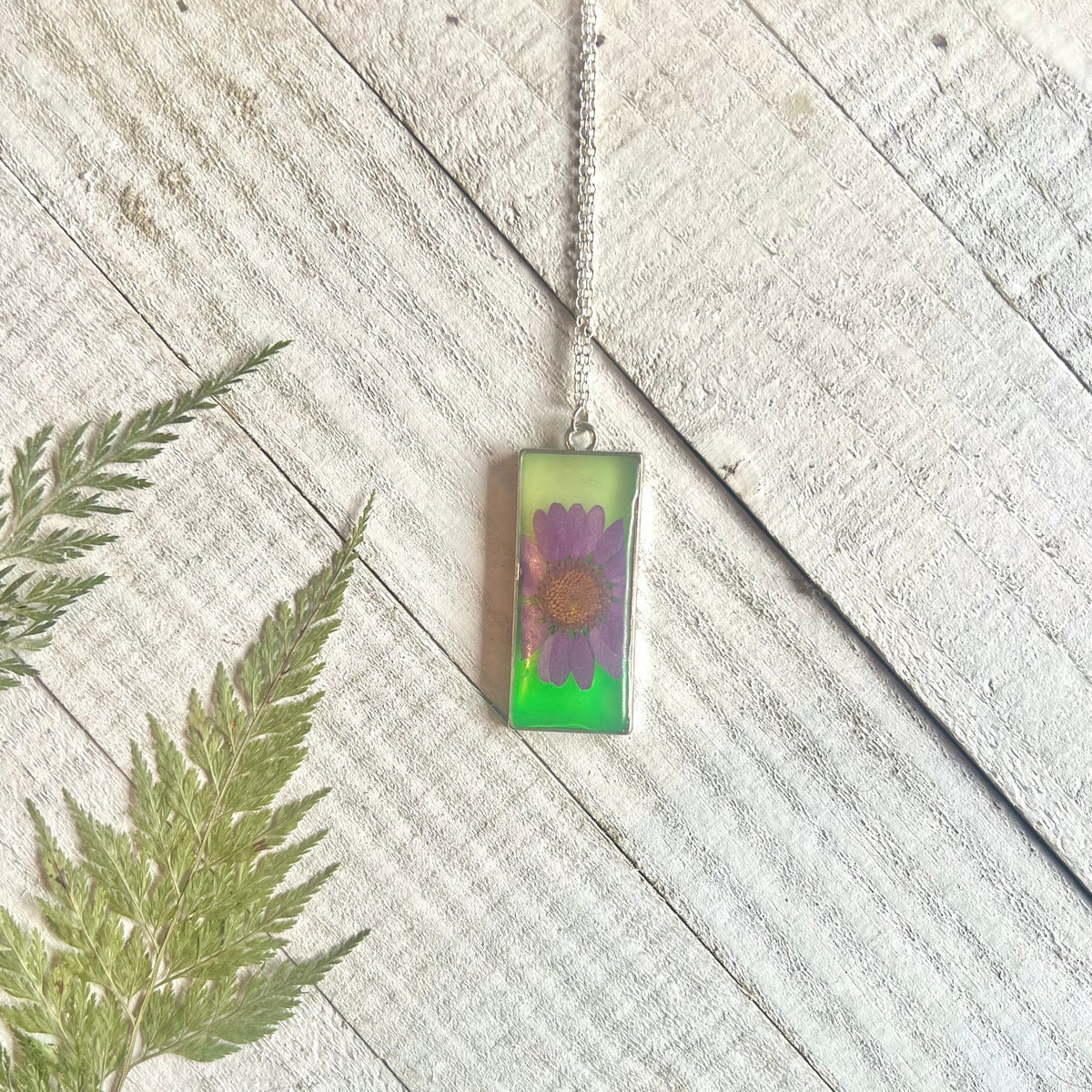 Purple Flower Glow-in-the-Dark Necklace
