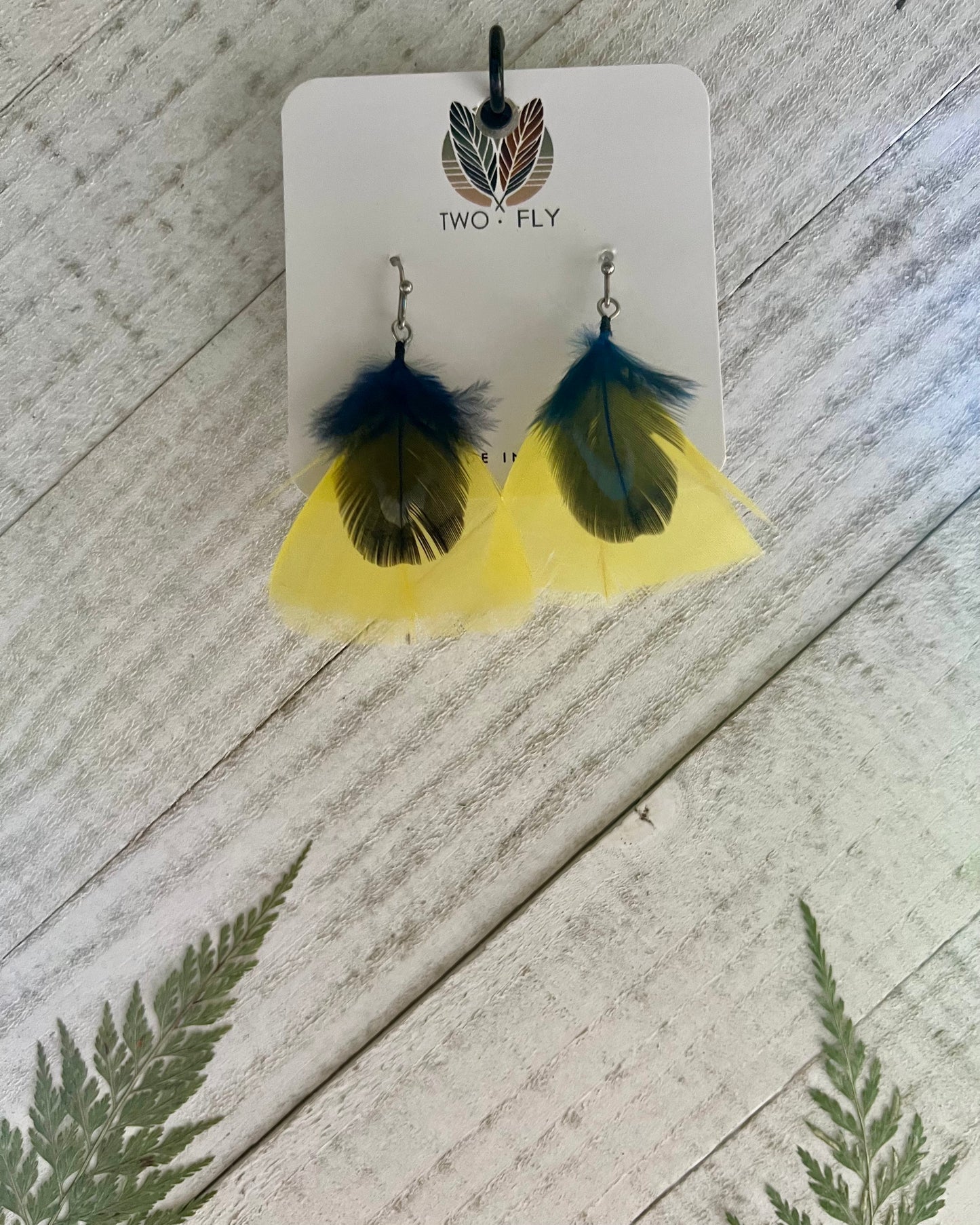 University of Michigan Inspired Feather Earrings