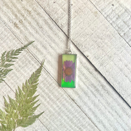 Purple Flower Glow-in-the-Dark Necklace