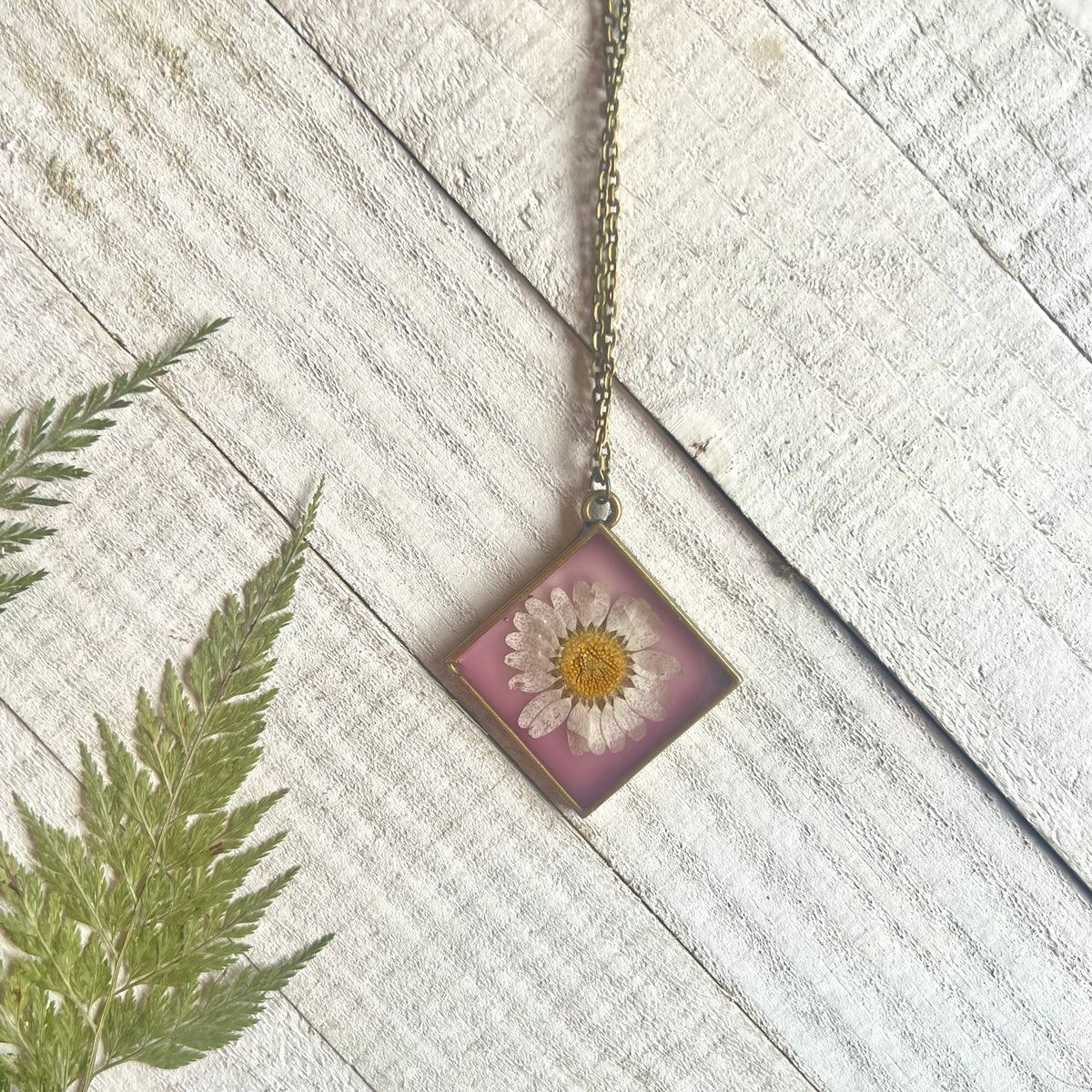 Purple Daisy Necklace