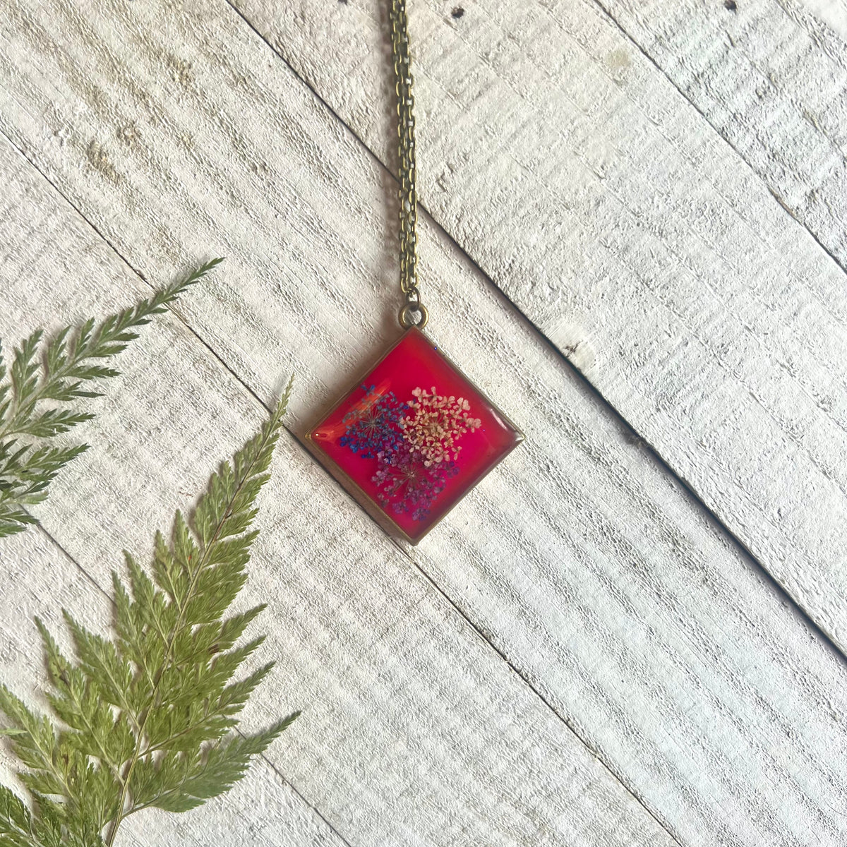 Pink & Blue Botanical Necklace