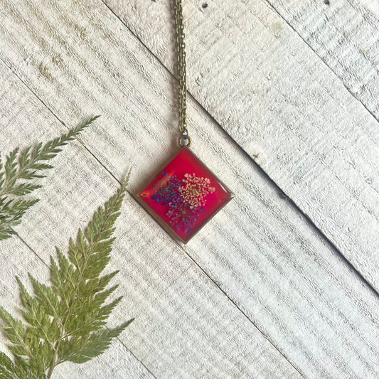 Pink & Blue Botanical Necklace
