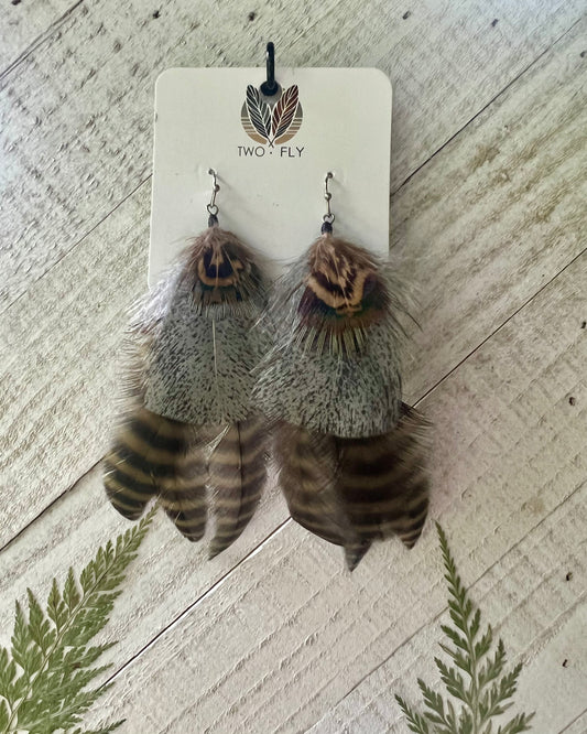 Natural Layered Feather Earrings